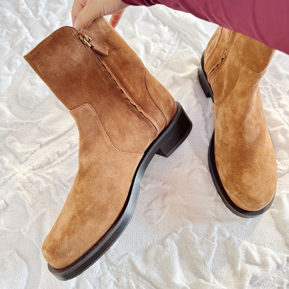 Stuart Weitzman Women's 5050 Bold Zip Leather Booties Size 9.5 New - Picture 5 of 10